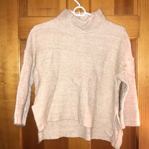 Pookie and Sebastian cream high low mock sweater